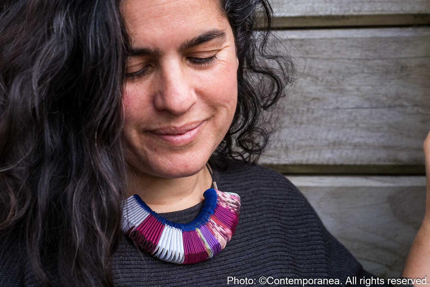 Re-Pliegues necklace - Magenta