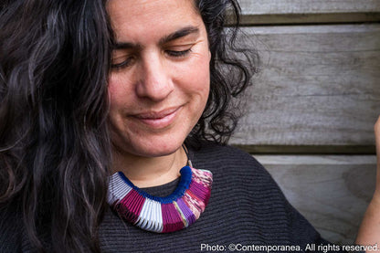 Re-Pliegues necklace - Magenta