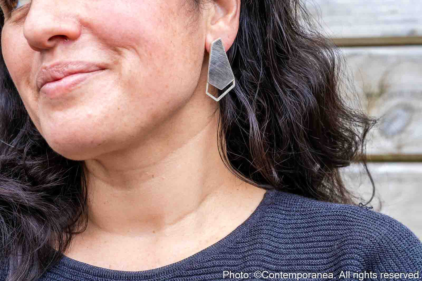 Hexa 2 Spaces Basic PentaHexa - silver earrings