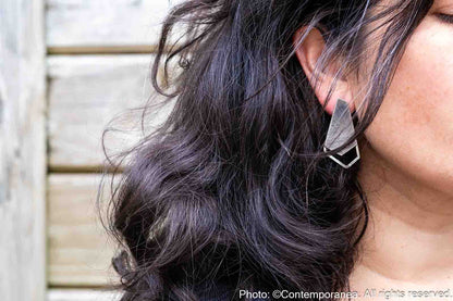 Hexa 2 Spaces Basic PentaHexa - silver earrings