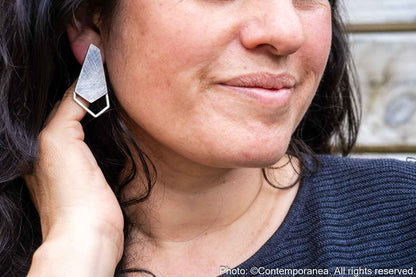 Hexa 2 Spaces Basic PentaHexa - silver earrings