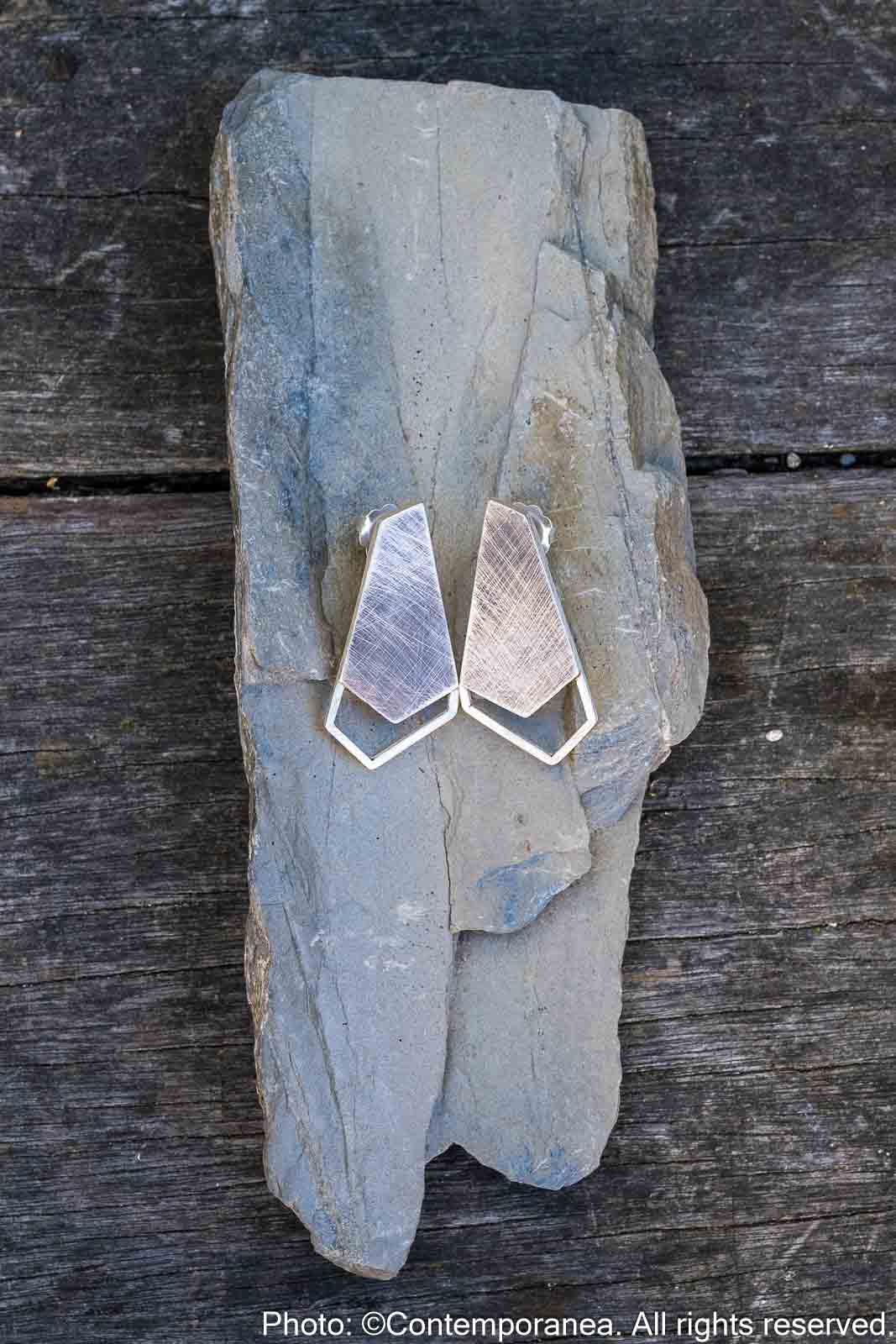 Hexa 2 Spaces Basic PentaHexa - Silver earrings