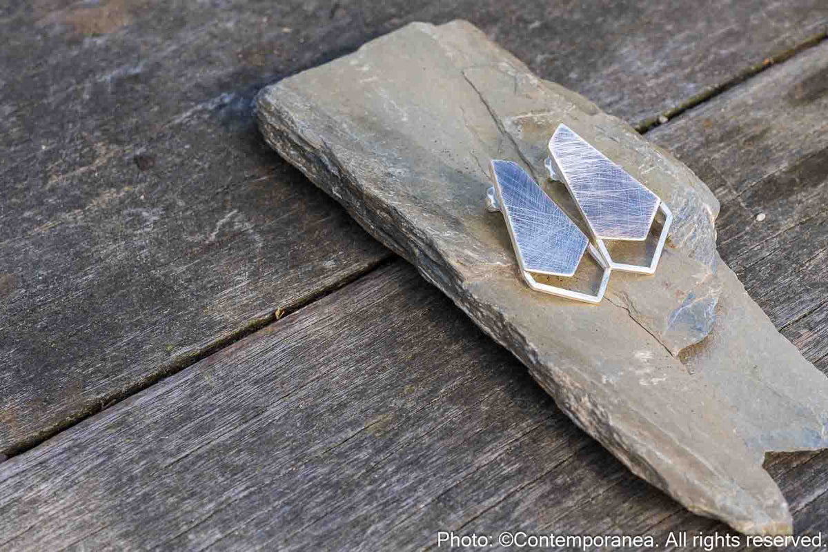 Hexa 2 Spaces Basic PentaHexa - Silver earrings
