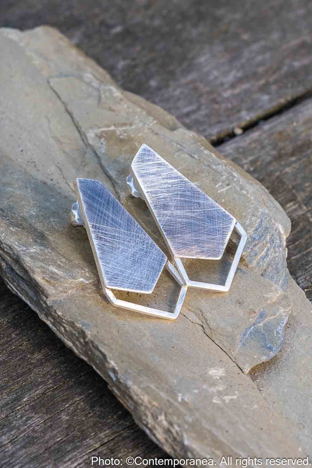 Hexa 2 Spaces Basic PentaHexa - Silver earrings