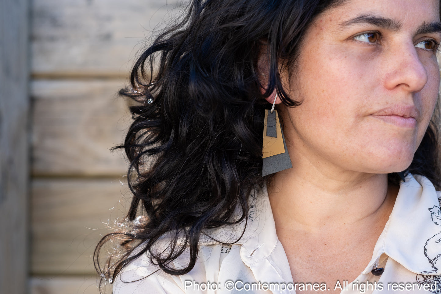 Geometries earrings - in orange