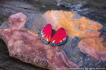 Large Monarch Butterfly Wing Earrings
