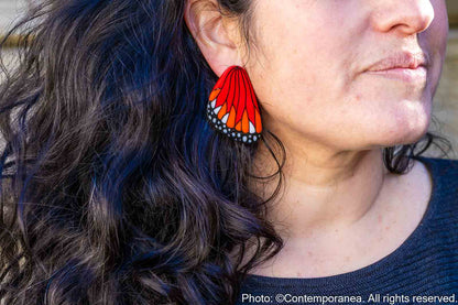 Large Monarch Butterfly Wing Earrings