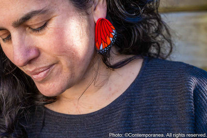 Large Monarch Butterfly Wing Earrings