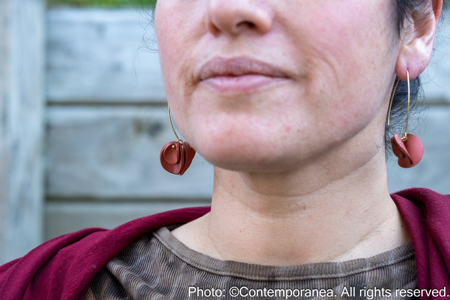 Modern Flower Earrings - Corten