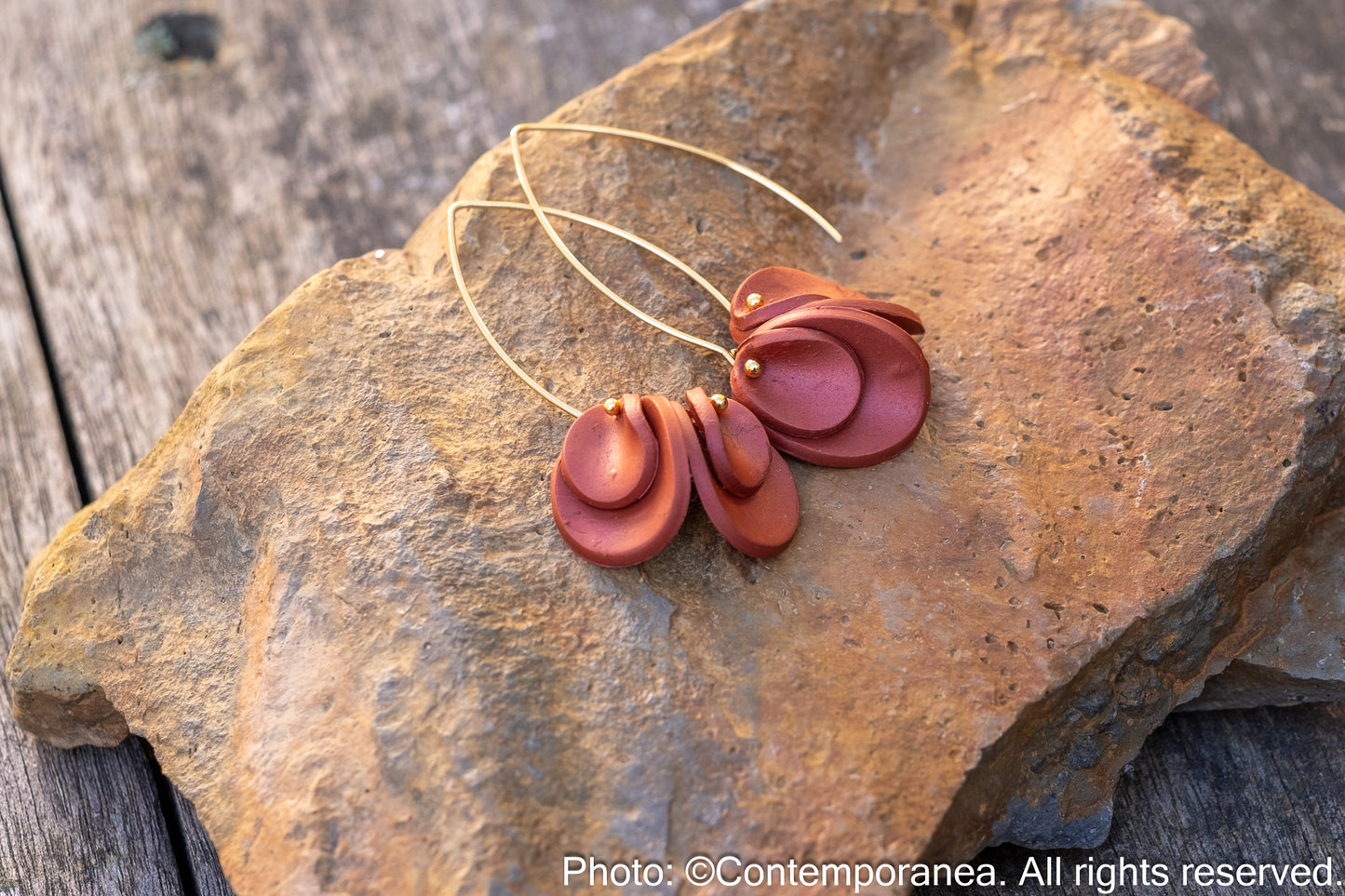 Modern Flower Earrings - Corten