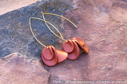 Modern Flower Earrings - Corten