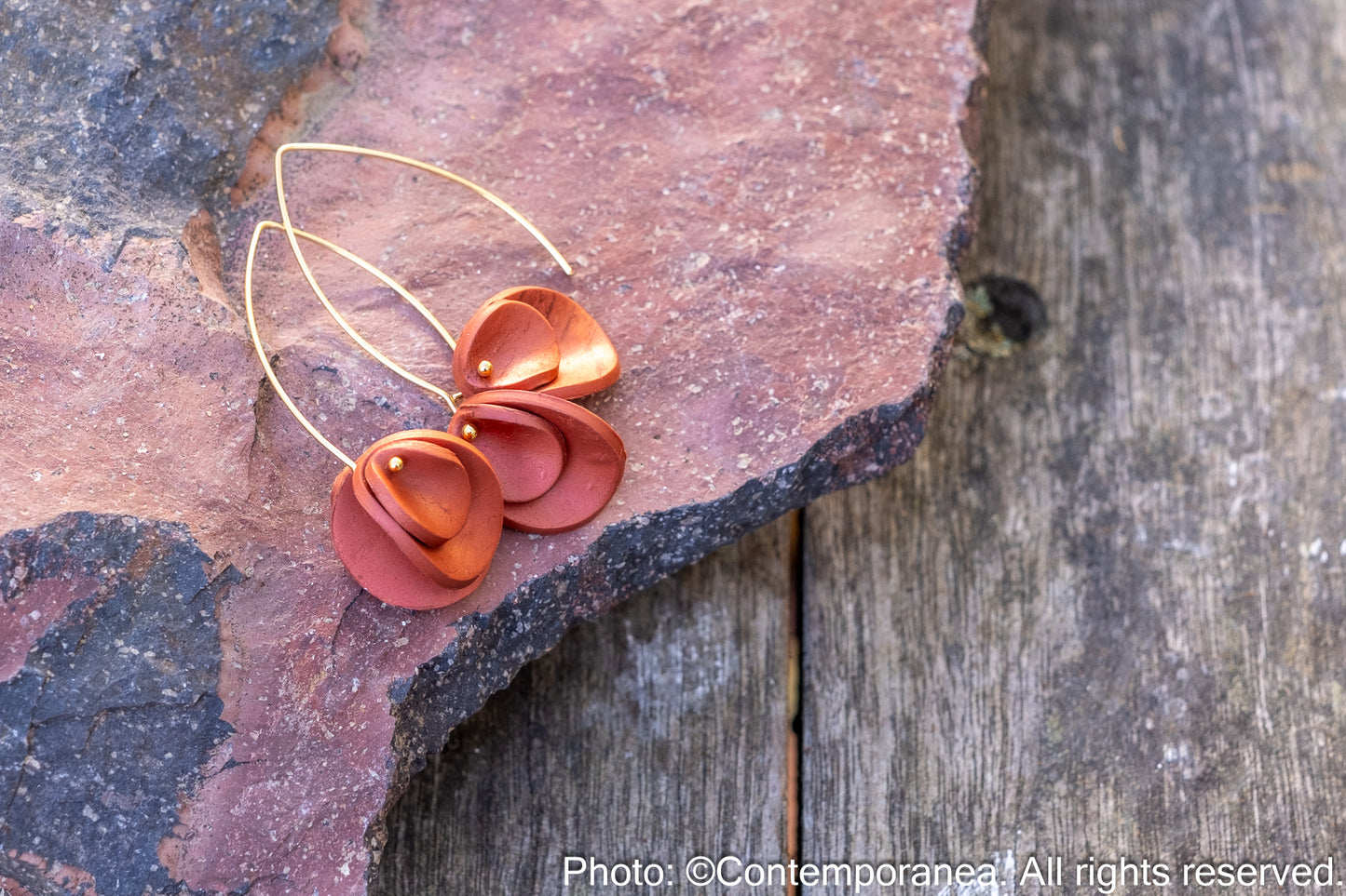 Modern Flower Earrings - Corten