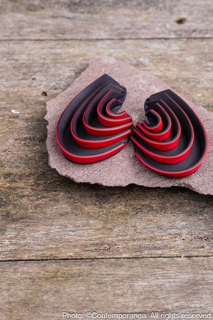 Swirls Oversized red cherry earrings