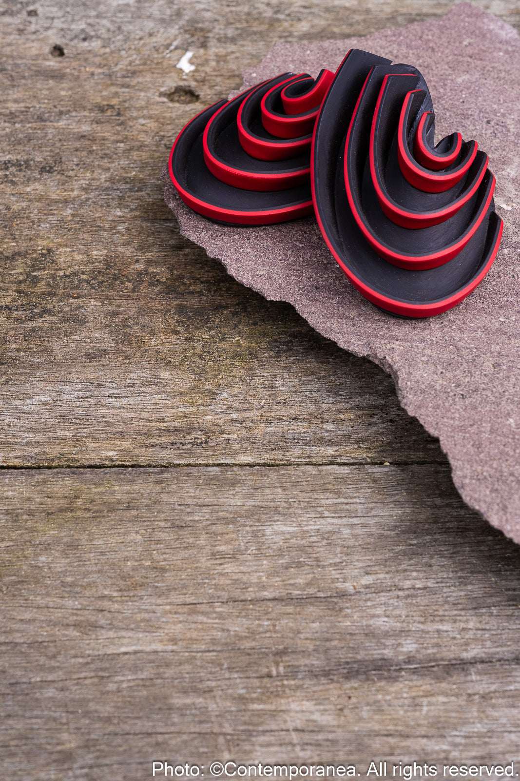 Swirls Oversized red cherry earrings