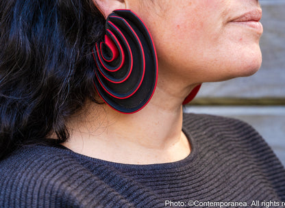 Swirls Oversized red cherry earrings