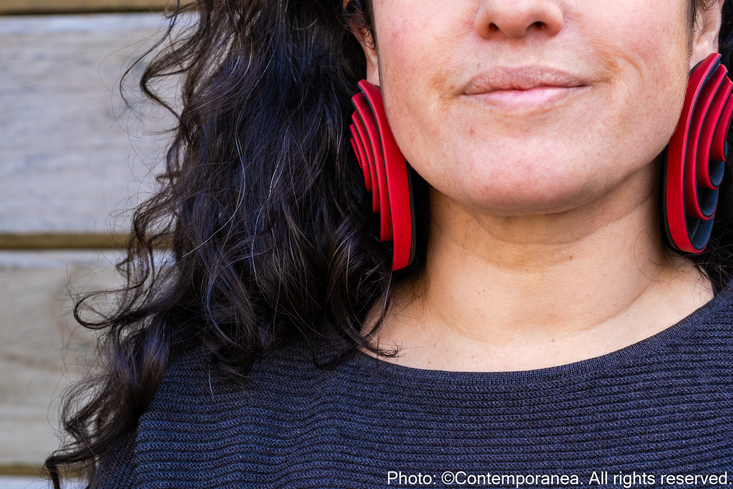 Swirls Oversized red cherry earrings