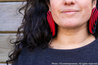 Swirls Oversized red cherry earrings