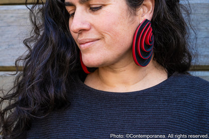 Swirls Oversized red cherry earrings