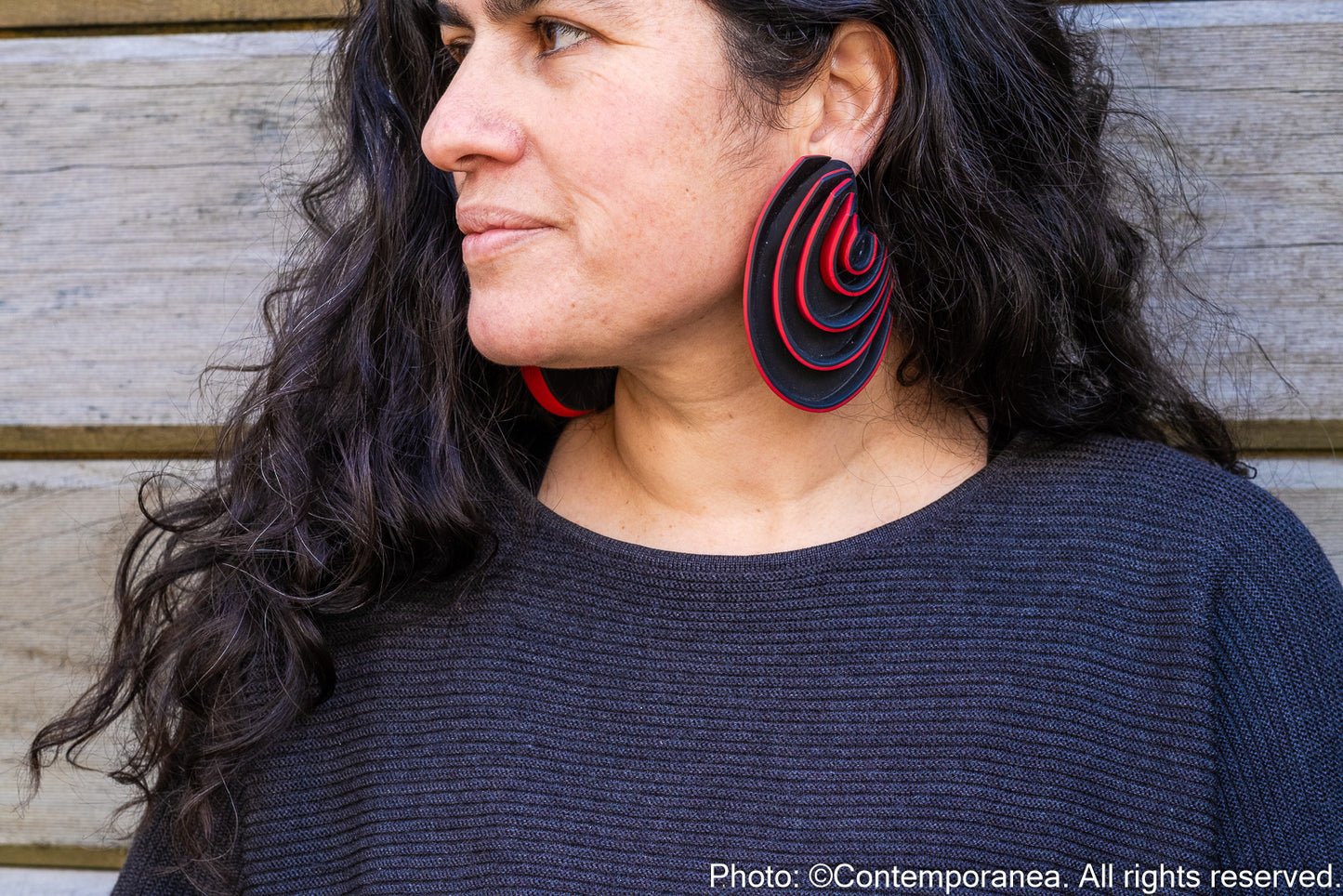 Swirls Oversized red cherry earrings