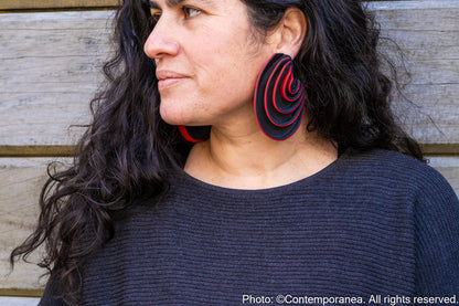 Swirls Oversized red cherry earrings