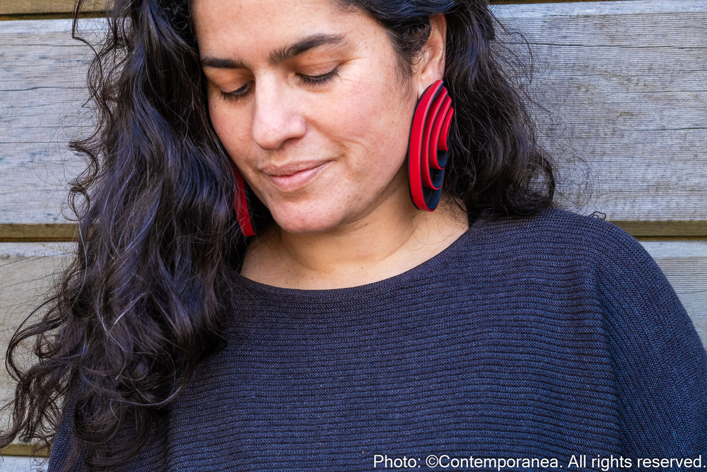 Swirls Oversized red cherry earrings