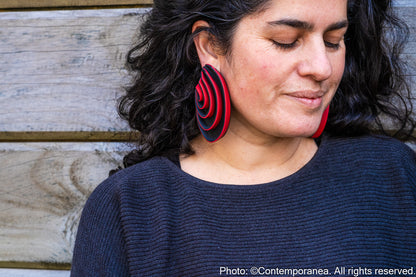 Swirls Oversized red cherry earrings