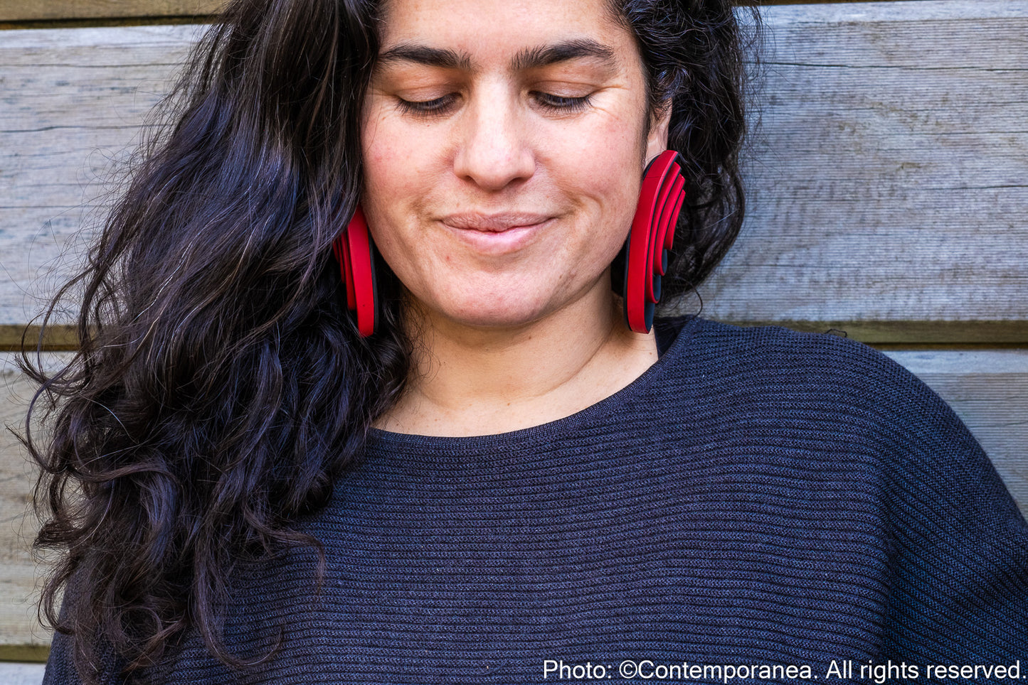 Swirls Oversized red cherry earrings