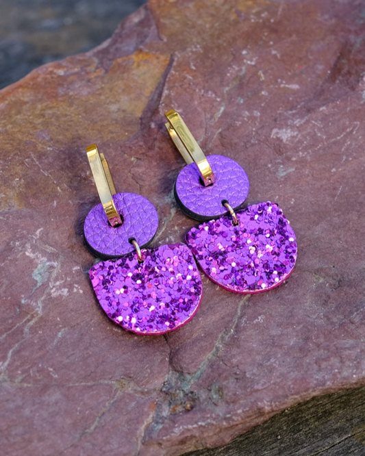 Dainty Hoops - Grape Sparkle