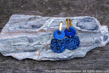 Dainty Hoops - Royal and Navy blue sparkles