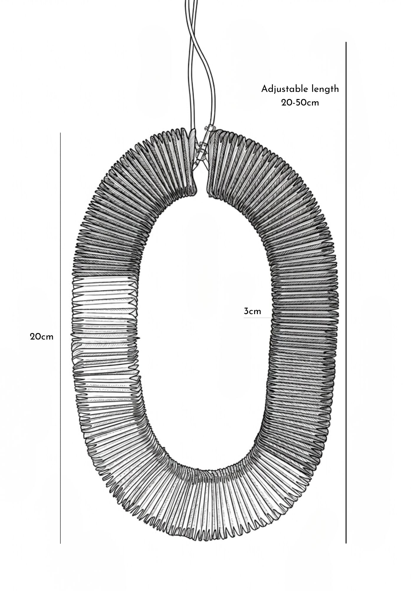 Pliegues necklace - Black multicolour