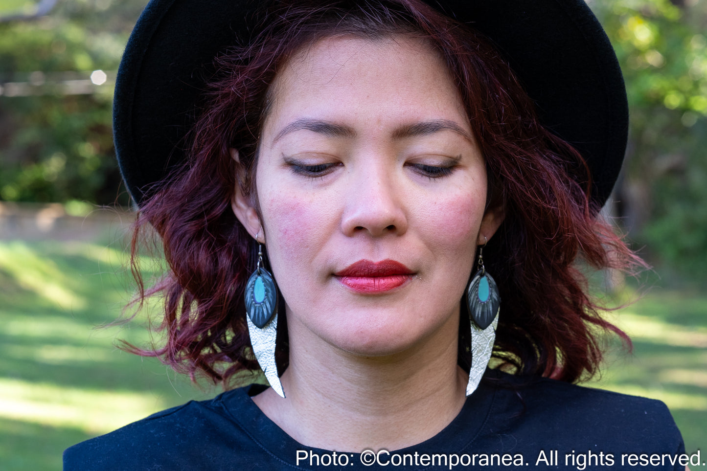 Long Feather earrings - in silver