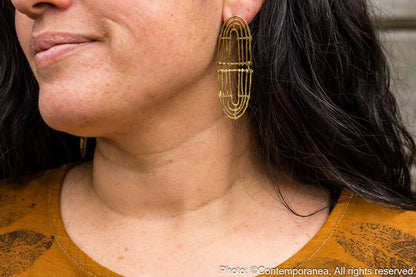 Muisca Reflejo earrings Bronze - Large