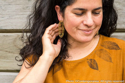 Muisca Reflejo earrings Bronze - Large
