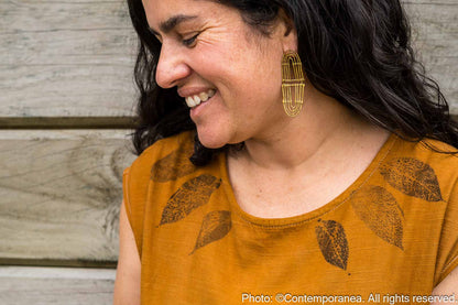 Muisca Reflejo earrings Bronze - Large