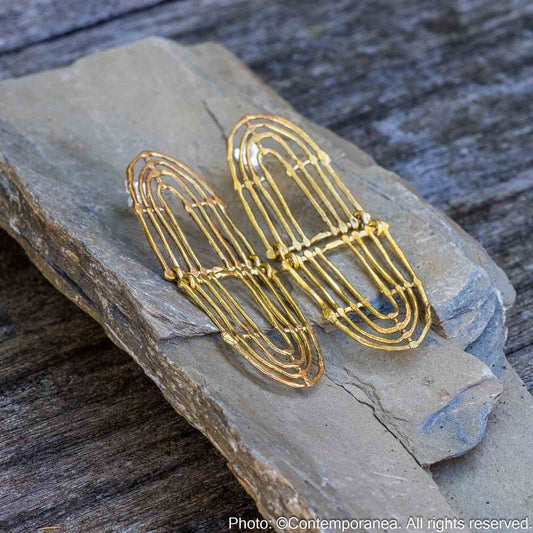 Muisca Reflejo earrings Bronze - Large