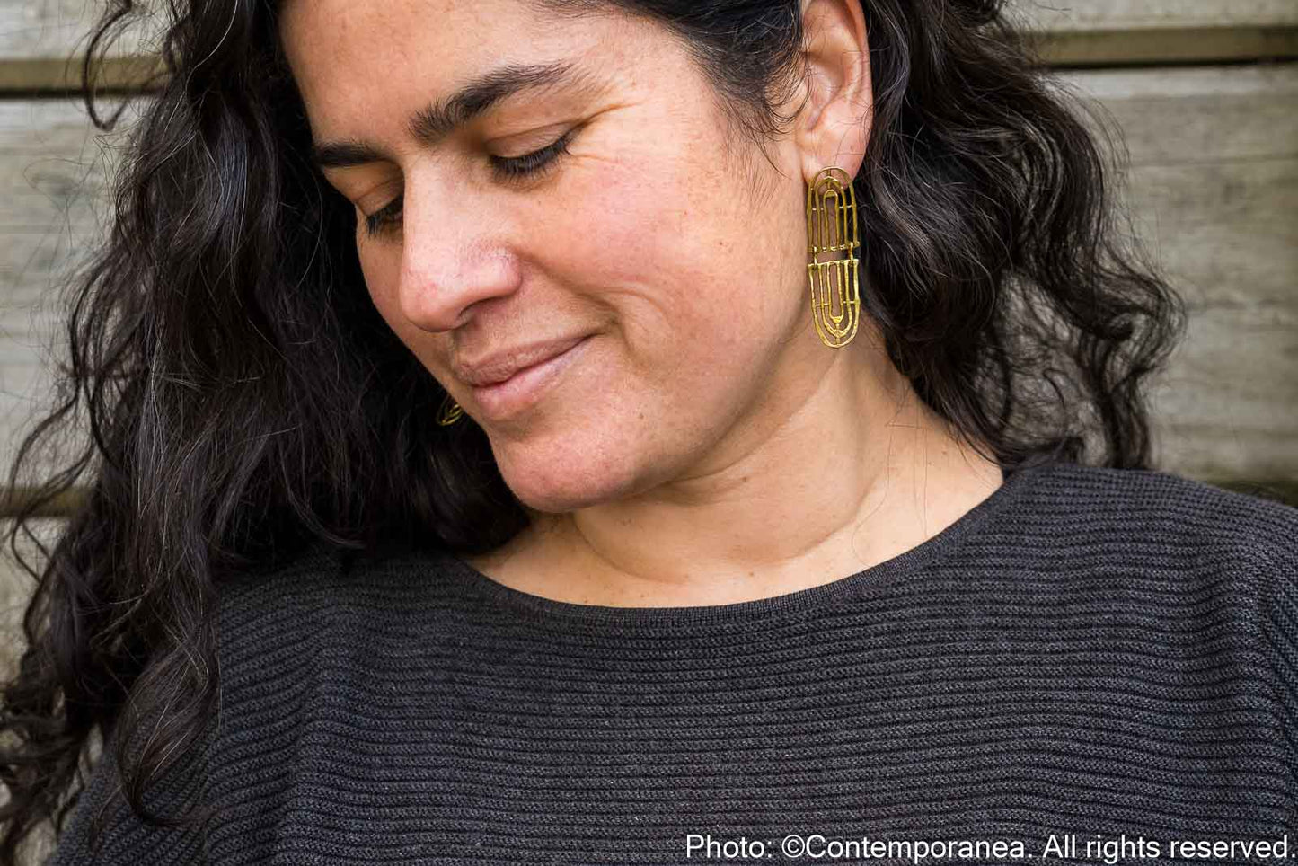 Muisca Reflejo earrings Bronze - Small