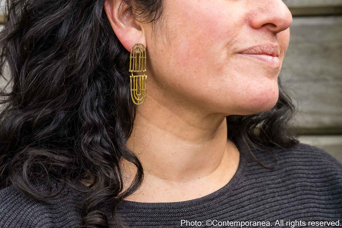 Muisca Reflejo earrings Bronze - Small