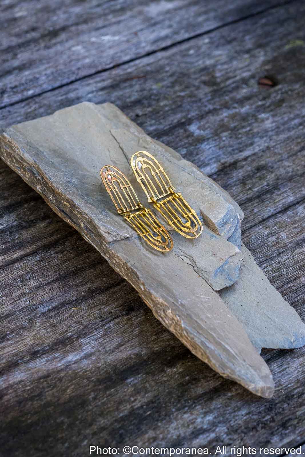 Muisca Reflejo earrings Bronze - Small