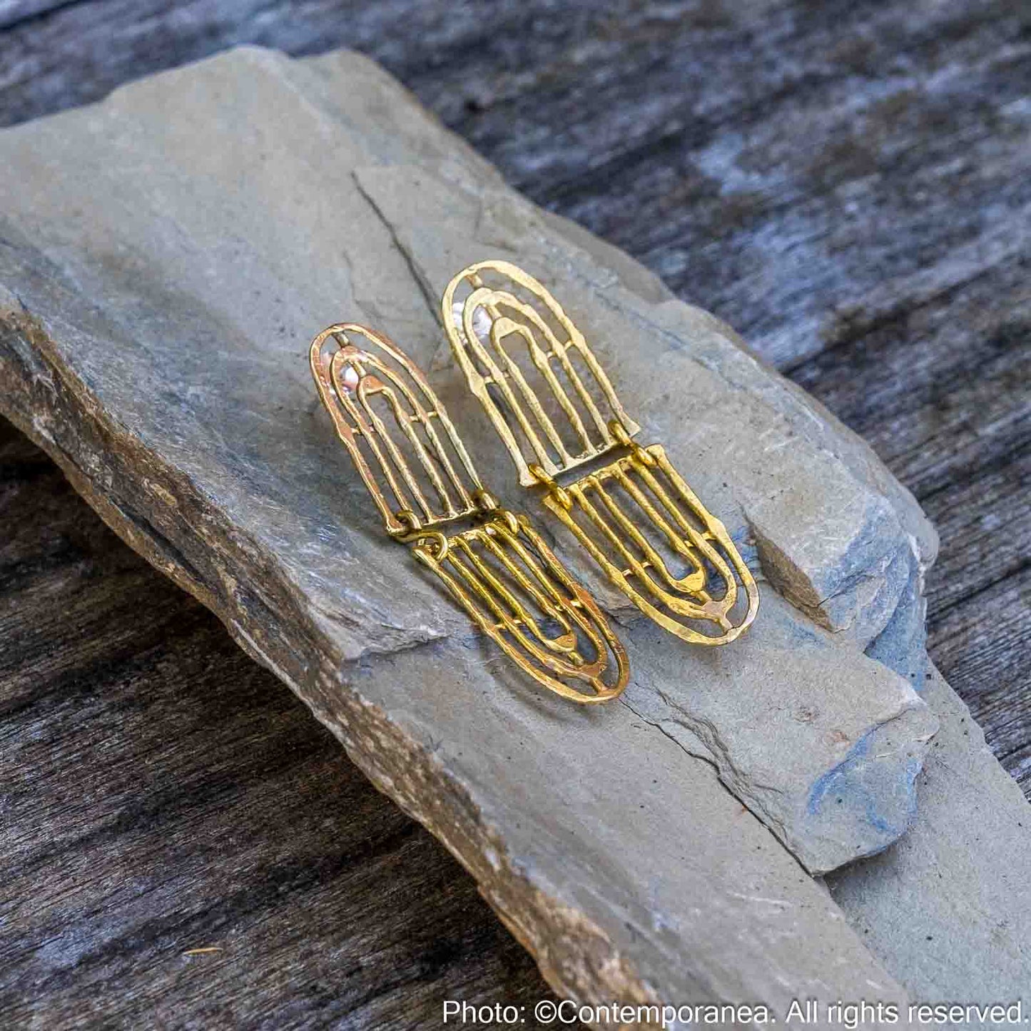 Muisca Reflejo earrings Bronze - Small