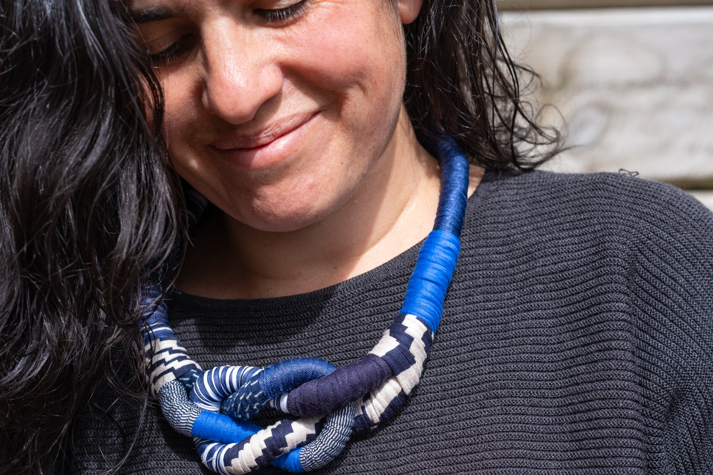 Nudo necklace - blue & white