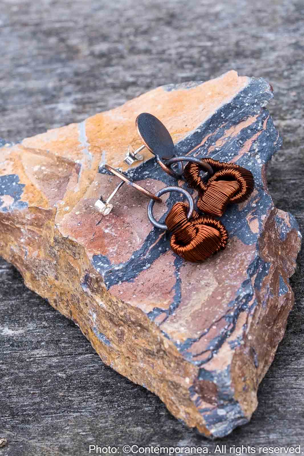 Nudo Earrings in copper