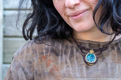 Turquoise macrame necklace
