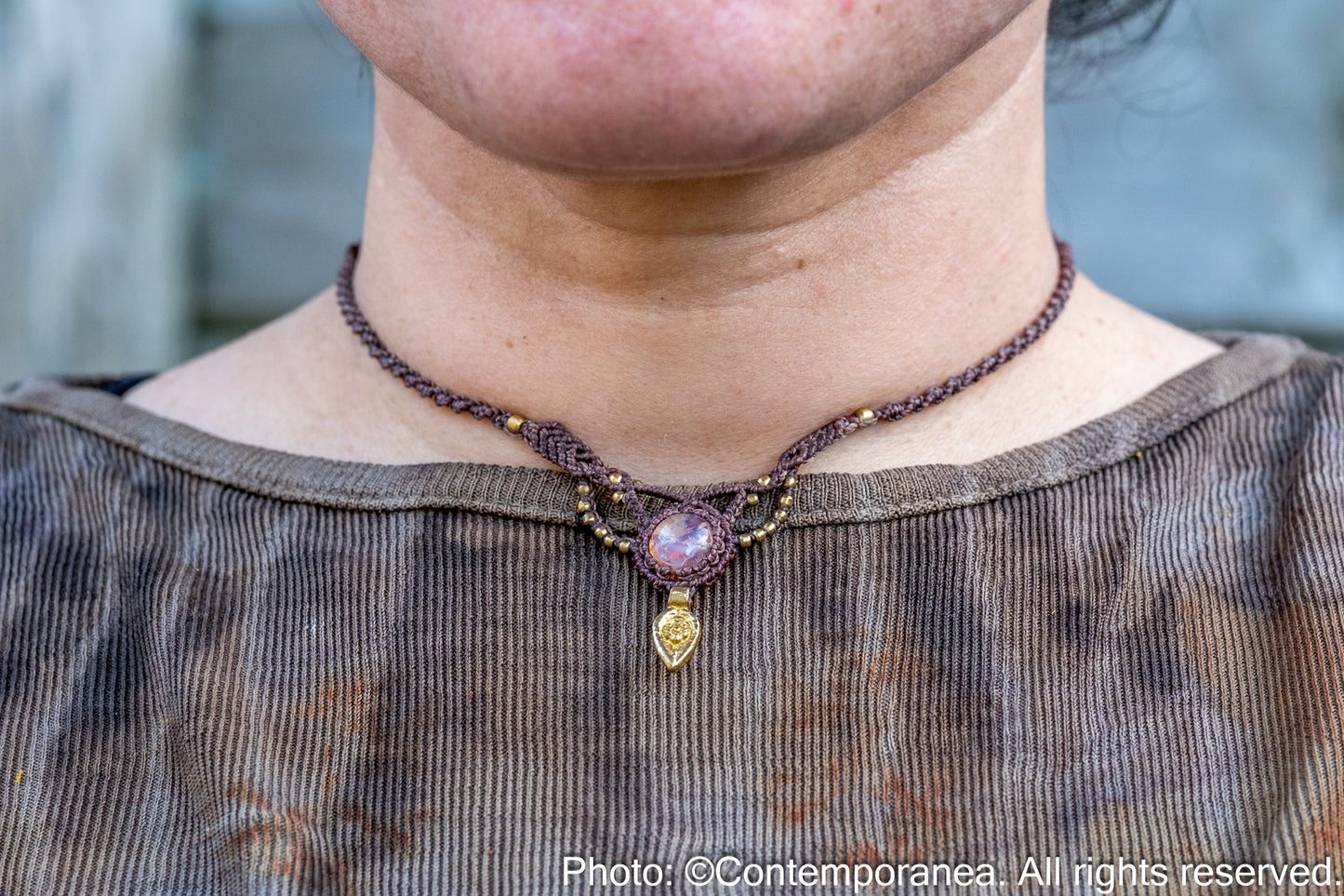 Opal macrame necklace/tiara