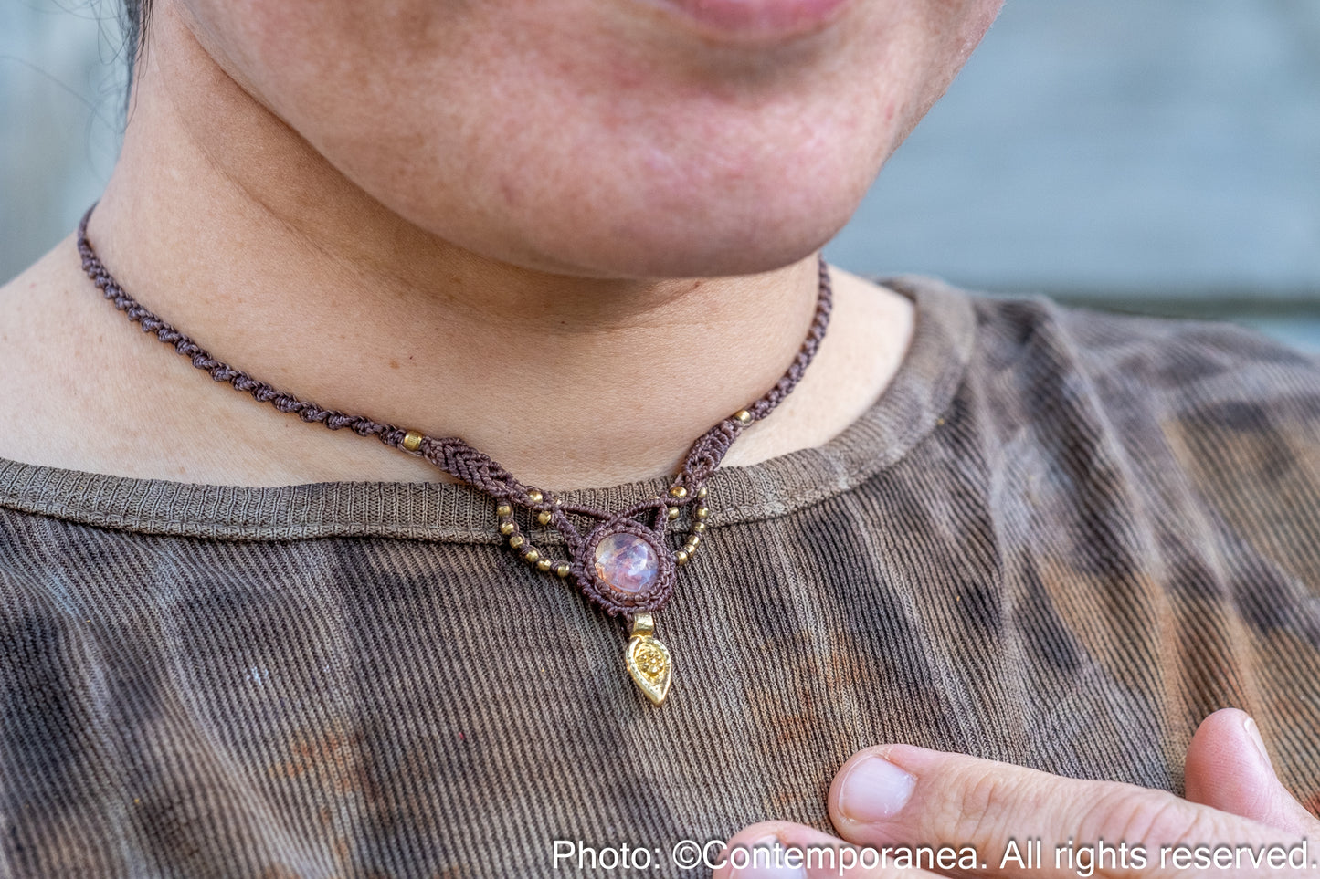 Opal macrame necklace/tiara