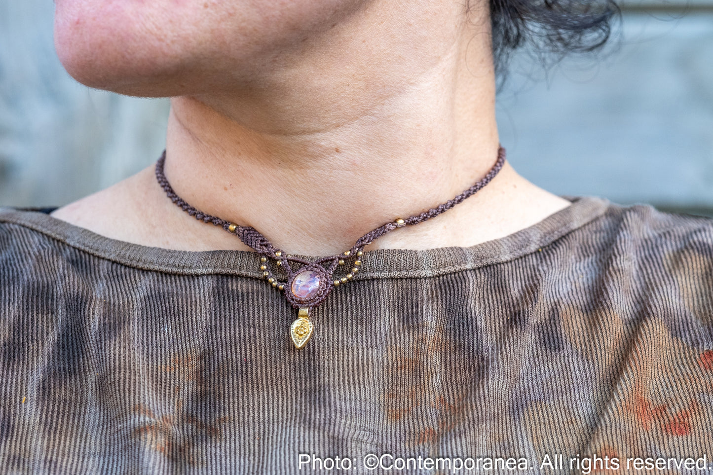 Opal macrame necklace/tiara